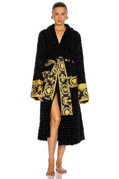 versace bathrobe black and gold|Versace robes for cheap.